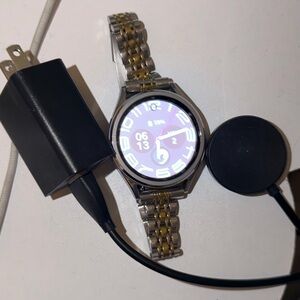 Samsung Smartwatch with Silver and Gold Band